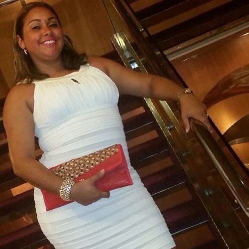 A picture of Winter Ramos in beautiful white dress.